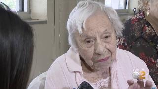 Louise at her 107th birthday party.