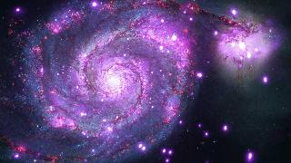 An image of the 'whirlpool' galaxy as captured by NASA's Chandra X-ray Observatory.