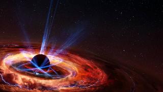 Illustration of a star collapsing in on itself to form a black hole, created on January 13, 2020.