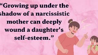 A pink marbled background, a graphic of a mother yelling at her young daughter, and text that reads, 