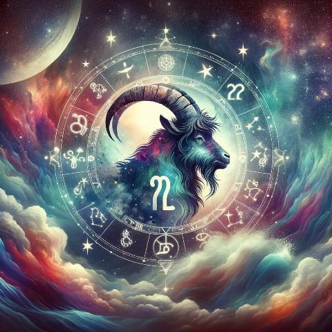 DALL·E 2023-12-13 13.40.51 - A mystical and astrological themed image representing Capricorn season, featuring symbols or imagery associated with the Capricorn zodiac sign, such a