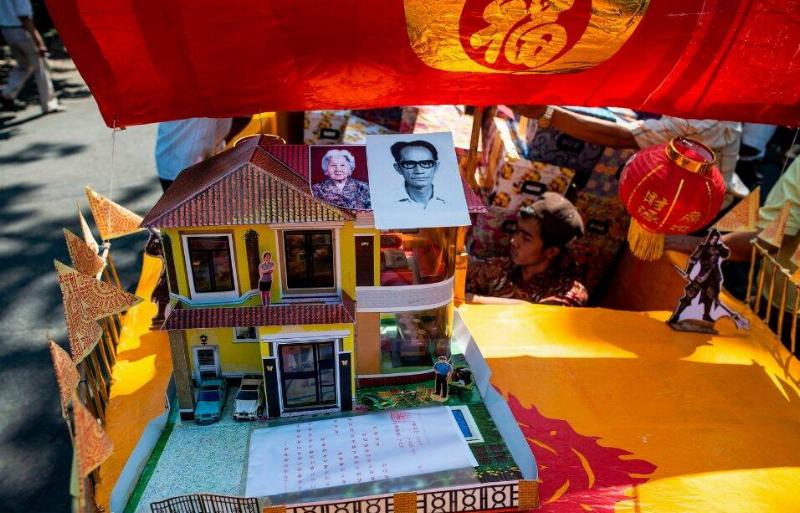 Paper offerings to be burnt for the dead as a way to mark the Hungry Ghost Festival in Indonesia.