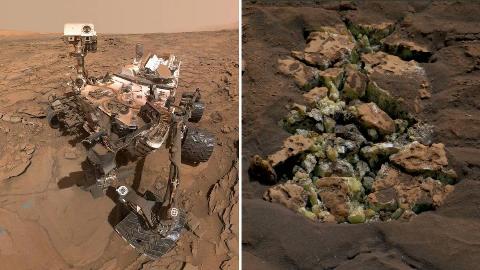 This self-portrait of NASA's Curiosity Mars rover shows the vehicle at a drilled sample site called 