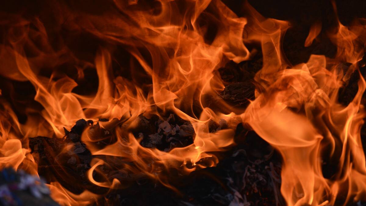 A very close photo of a log on fire.