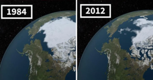 the earth arctic in 1984 vs 2012