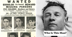 ​wanted poster and man on the right