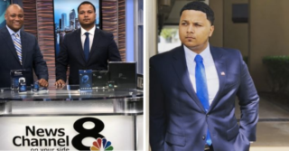 split image of man on the news and man in a suit